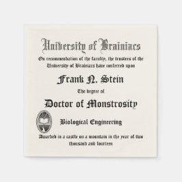 Fake Frankenstein Diploma napkin Pappersservett