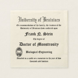 Fake Frankenstein Diploma napkin Pappersservett