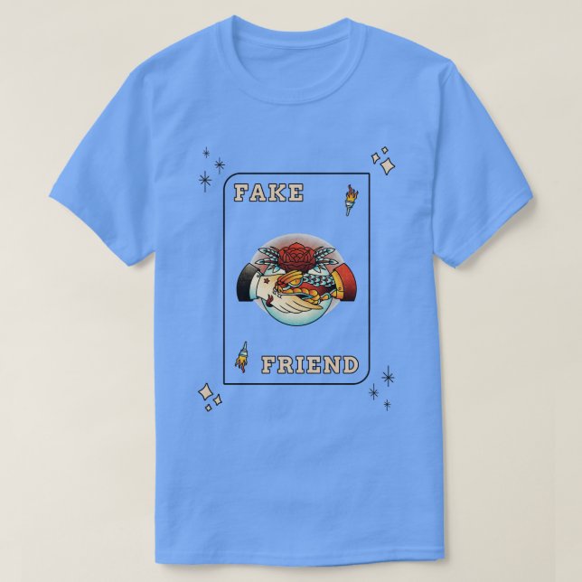 Fake Friend Snake d Tattoo Stil Novelty Friendshi T Shirt (Design framsida)