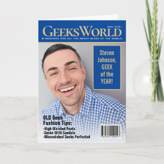 Fake GeeksWorld Magazine Lägg till dina egna foton Kort