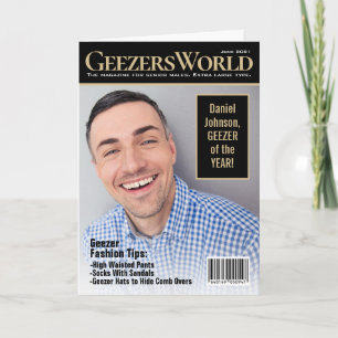 Fake GeezersWorld Magazine Anpassningsbar Birthday Kort