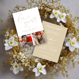 Fake Gold Romantic Collage 2 Photos Be Our Guest
