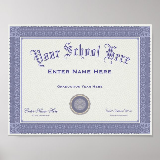 Fake Graduation Diploma Your Text Poster (Framsidan)