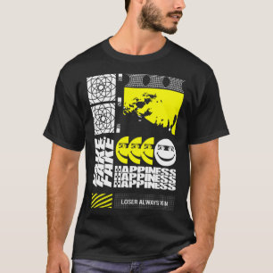 Fake Happity Ledsen Aesthetic Edgy Streetwear T Shirt