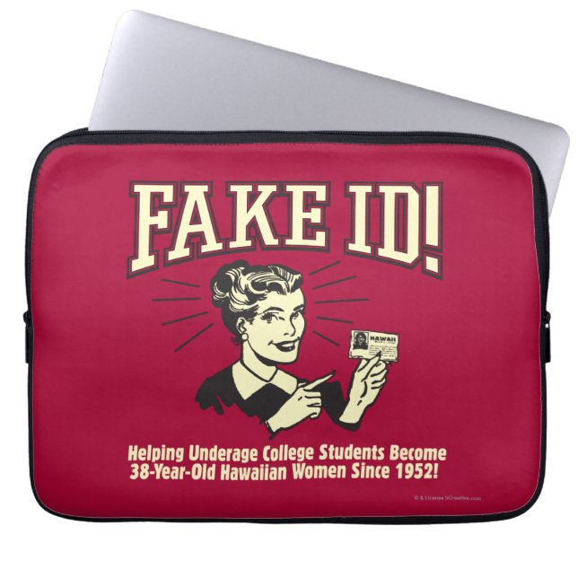 Fake ID: Underåldersskola Hawaiian Laptop Sleeve (Framsidan)
