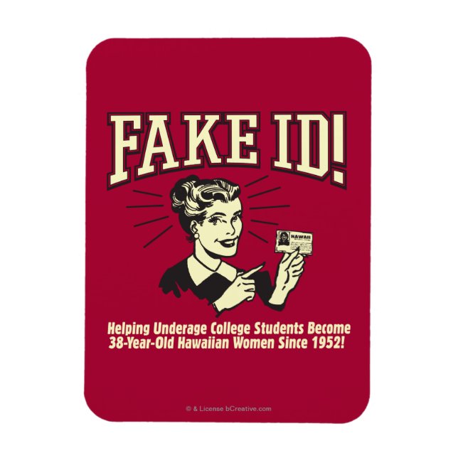 Fake ID: Underåldersskola Hawaiian Magnet (Vertikal)