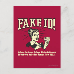 Fake ID: Underåldersskola Hawaiian Vykort