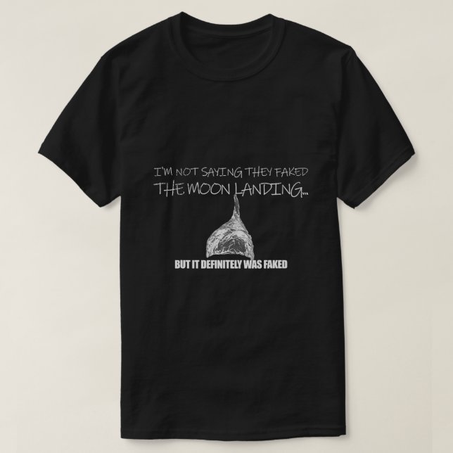 Fake Måne Landing Conspiracy Teory Tin Foil Hat T Shirt (Design framsida)