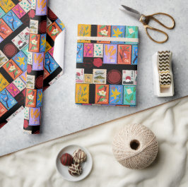 Fake Masterbit Random Frimärke Collage Collection Presentpapper