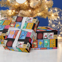 Fake Masterbit Random Frimärke Collage Collection Presentpapper