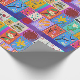 Fake Masterbit Random Frimärke Collage Collection Presentpapper