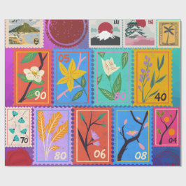 Fake Masterbit Random Frimärke Collage Collection Presentpapper