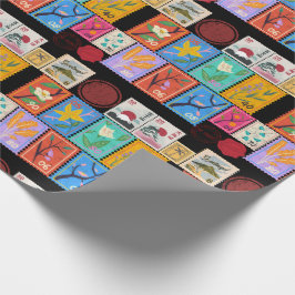 Fake Masterbit Random Frimärke Collage Collection Presentpapper