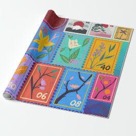 Fake Masterbit Random Frimärke Collage Collection Presentpapper