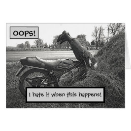 (FAKE)MOTORBIKE CRASH TILL HAY BALE /HUMOR HÄLSNINGSKORT