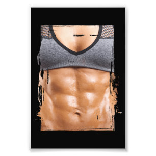 Fake Muscle Woman Fitness Female Body Fototryck