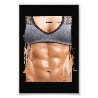 Fake Muscle Woman Fitness Female Body Fototryck