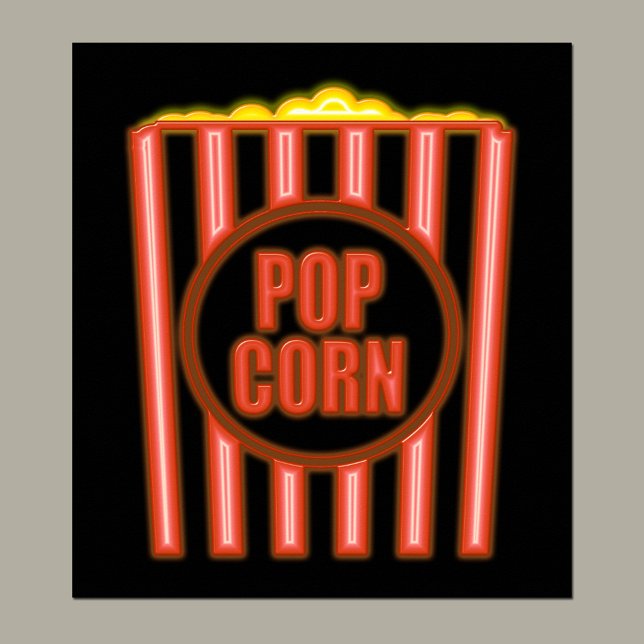 Fake Neon Popcorn-tecken Poster (Skapare uppladdad)