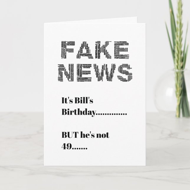 FAKE NEWS 50 Birthday Hälsning Kort (Framsida)