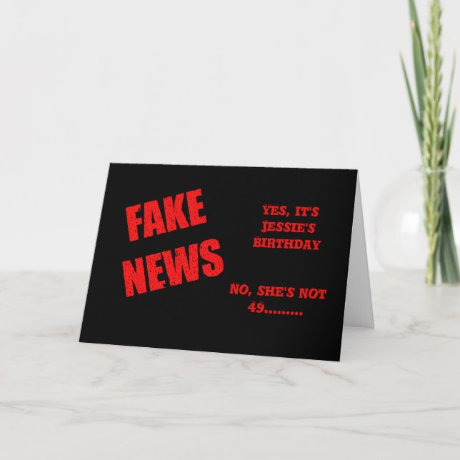 FAKE NEWS 50th Birthday Card Kort (Framsida)