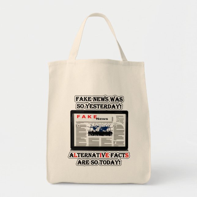 Fake News and Alternative Facts Livsmedel Tote Bag Tygkasse (Framsidan)