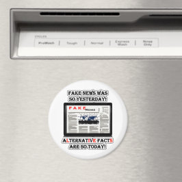 Fake News and Alternative Facts Round Magnet