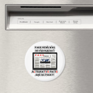 Fake News and Alternative Facts Round Magnet