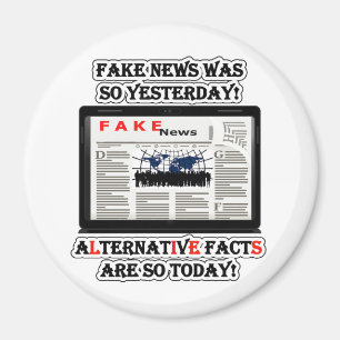 Fake News and Alternative Facts Round Magnet