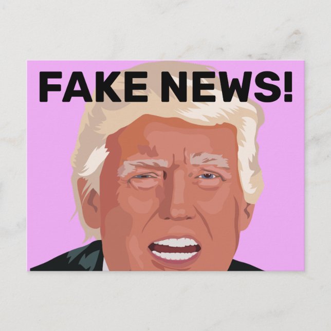 FAKE NEWS! DONALD TRUMP POSTCARDS VYKORT (Framsida)
