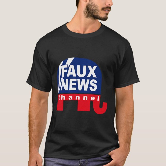 Fake News - Faux News Anti Trump T Shirt (Framsida)