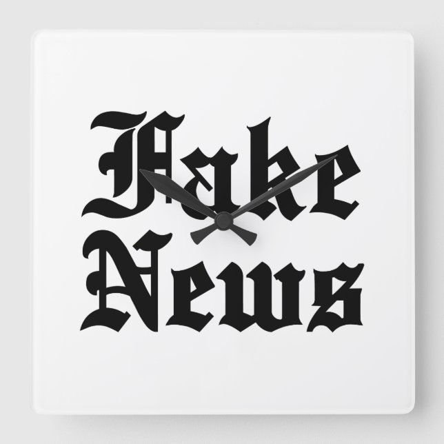 Fake News Fyrkantig Klocka (Framsida)