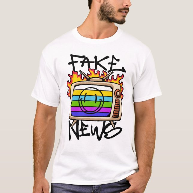  Fake News streetwear T Shirt (Framsida)