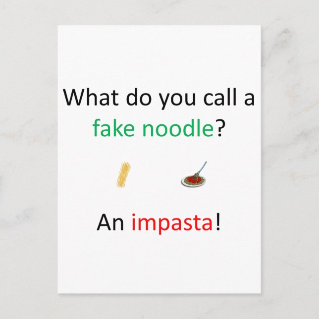 Fake Noodle Joke Vykort (Framsida)