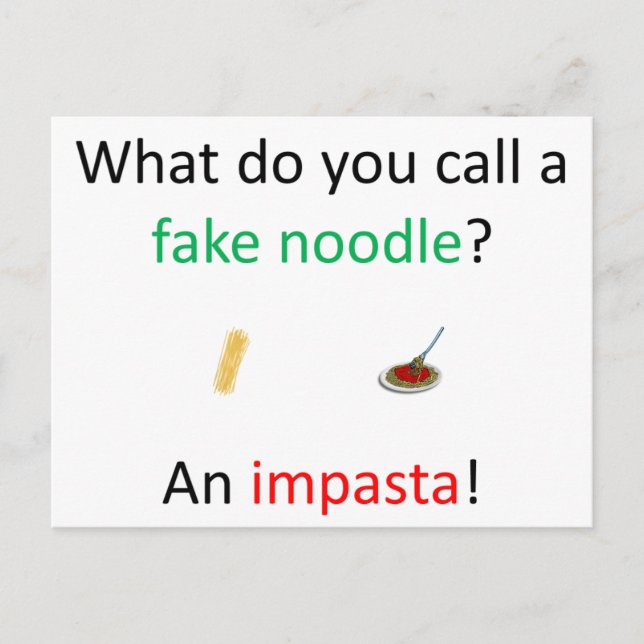 Fake Noodle Joke Vykort (Framsida)