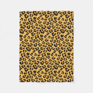 Fake Päls Leopard Print in Natural Färg Fleecefilt