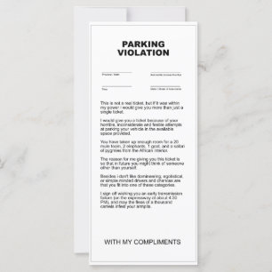 Fake Parking Violation Biljett