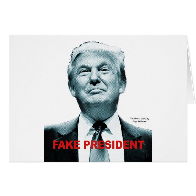 Fake President (Trump) Hälsningskort (Framsidan Horizontal)