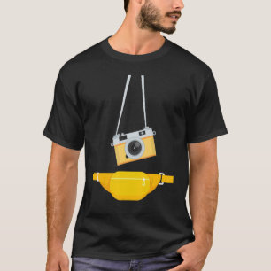 Fake Tourist Photographer Strap Hanging Camera & W T Shirt