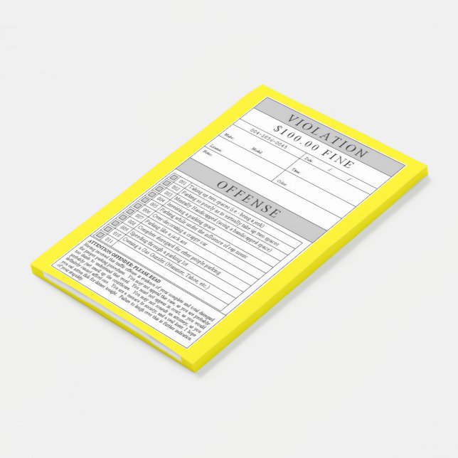 Fake Violation Post-it Block (Vinklad)