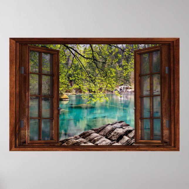 Fake Window Illusion - Blue Lagoon Poster (Framsidan)
