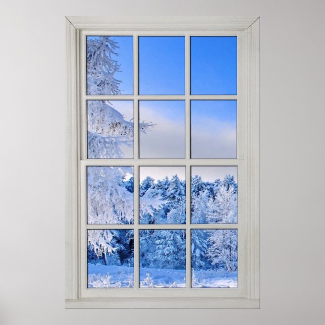 Fake Window Illusion - färska scenen Snö Poster (Framsidan)