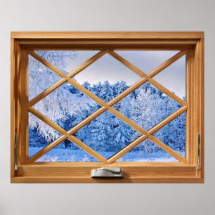 Fake Window Illusion - Fresh Snö Scene Poster