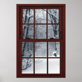 Fake Window Illusion - Fresh Snö Scene Poster