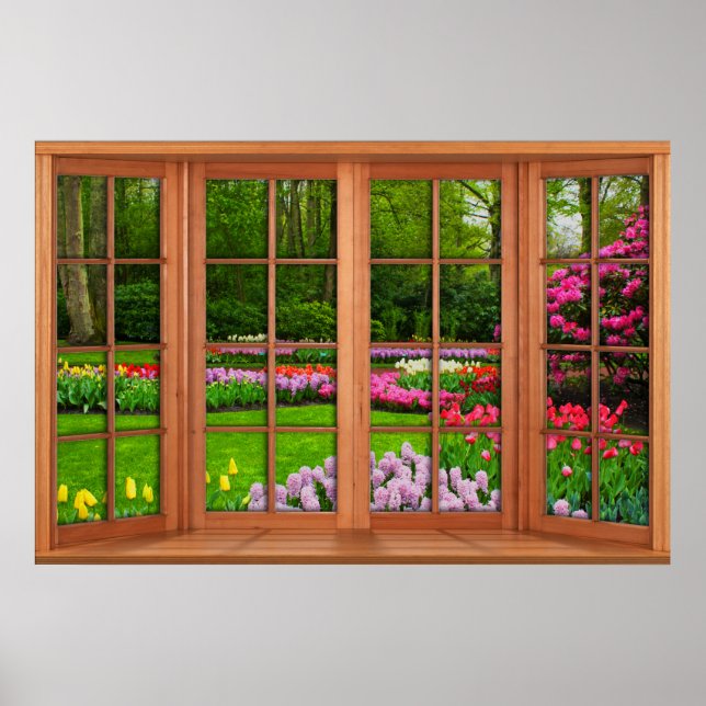 Fake Window Illusion - Spring Garden Poster (Framsidan)