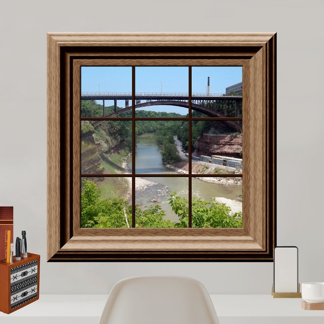 Fake Window Poster River Bridge Relaxing (Skapare uppladdad)