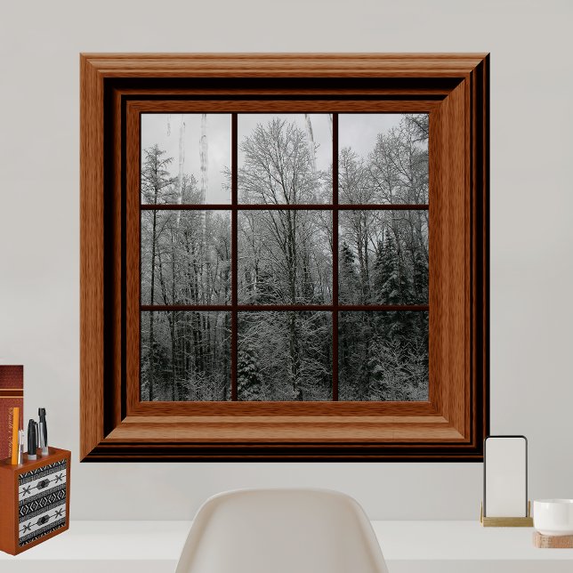 Fake Window Poster Winter Snö Scene Träd-ikoner (Skapare uppladdad)
