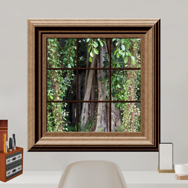 Fake Window Scene Poster vy av Träd Wall Art () (Skapare uppladdad)