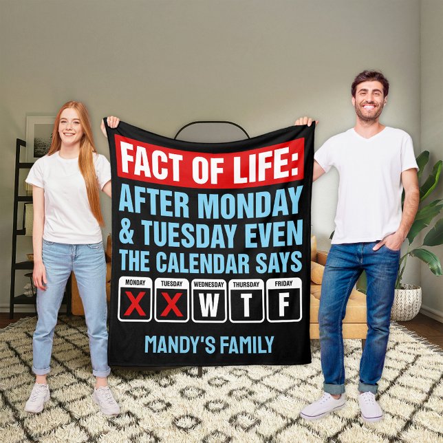 Fakta om Livskalender Säger WTF Humor Fleecefilt (Skapare uppladdad)