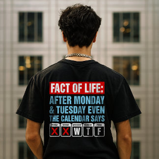 Fakta om Livskalender Säger WTF Humor T Shirt