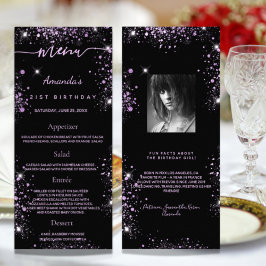Fakta om svart lila glitter roligt reklamkort
